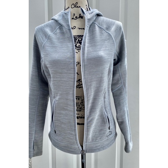 NWOT L.L. Bean Gray Athletic Zip Up Hoodie - Picture 1 of 5